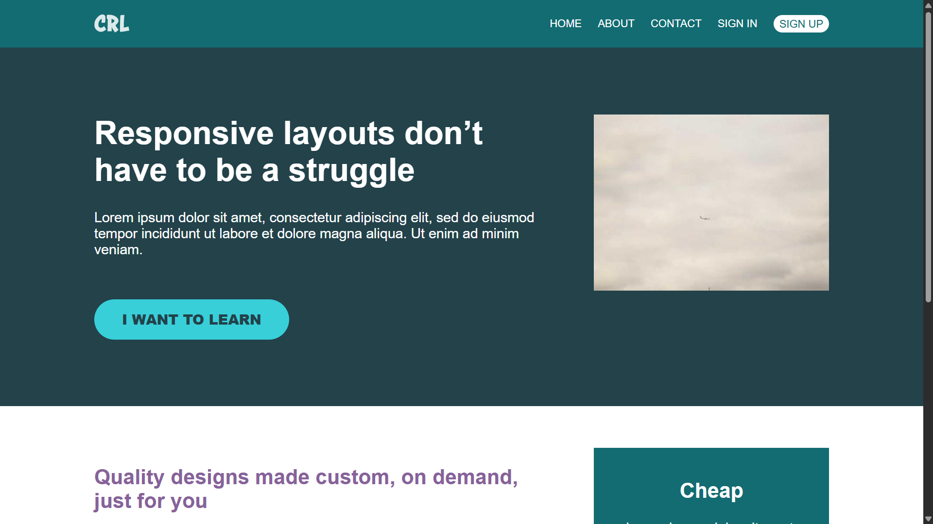 Sample Responsive Site front-end website project by Akhil K B